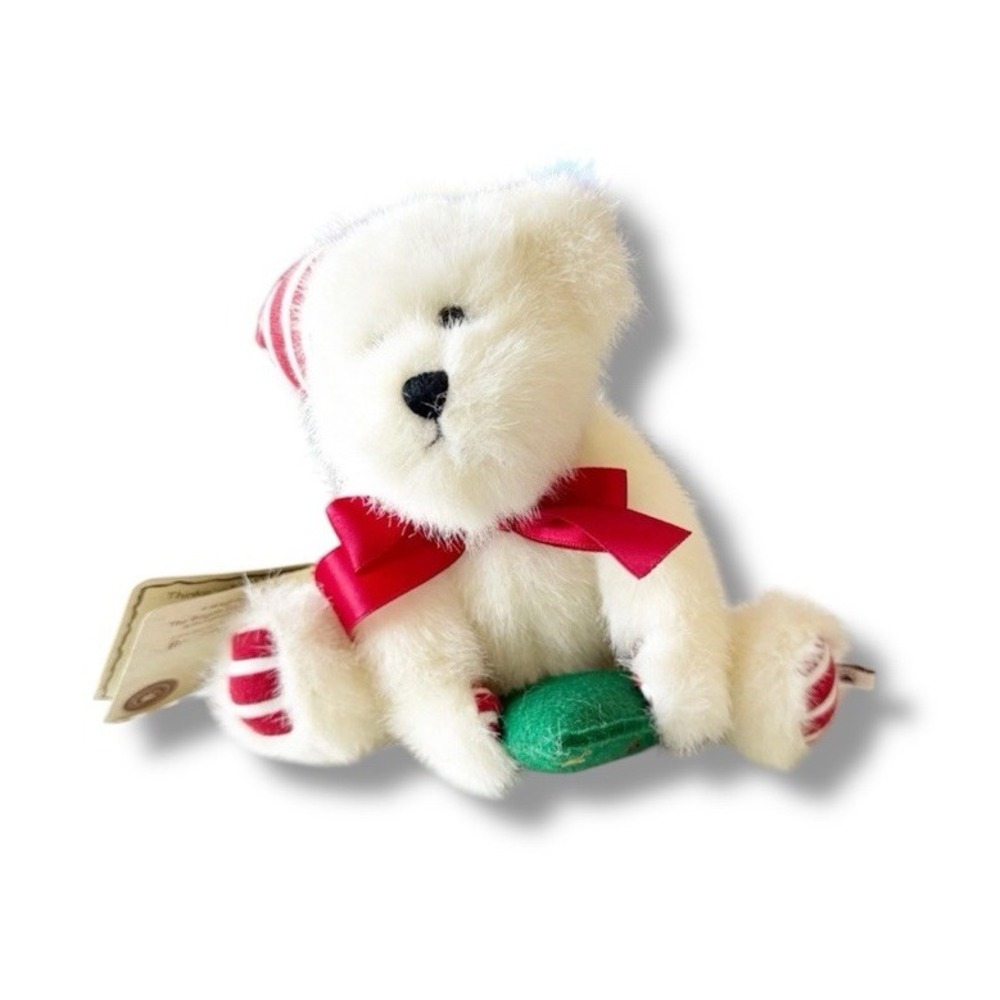 Boyds The Head Bean Collection I.B. Lieve Plush Bear Christmas Holiday Mint Tags
